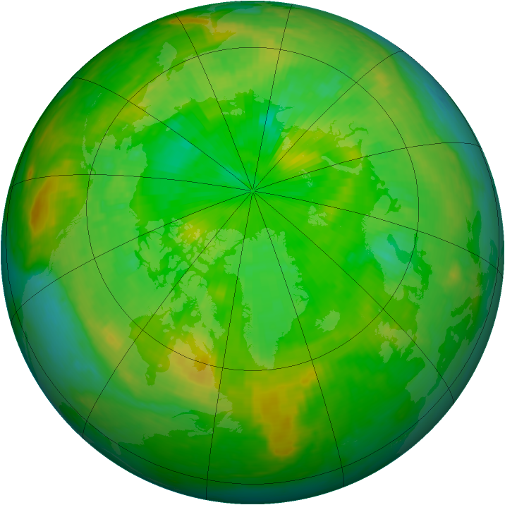 Arctic ozone map for 30 June 2001